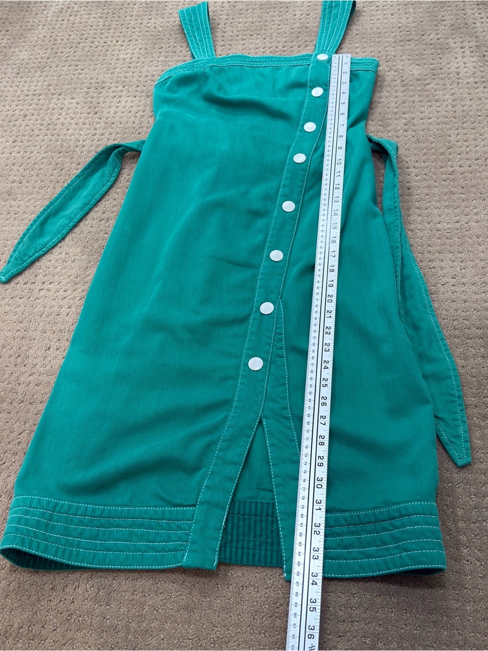 Maeve by Anthropologie Emerald Green Button-Front Midi Dress with Belt - Picture 9 of 12